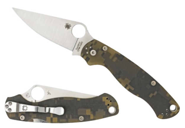 Picture of Spyderco Para Military 2 3.44" Folding Drop Point Plain Black Cpm S30v Ss Blade Digital Camo G10 Handle Includes Pocket Clip 