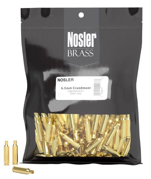 Picture of Nosler Premium Brass Unprimed Cases 6.5 Creedmoor Rifle Brass 100 Per Box 