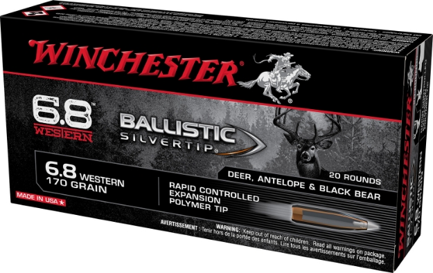 Picture of Winchester Ammo Ballistic Silvertip 6.8 Western 170 Gr Rapid Controlled Expansion Polymer Tip 20 Per Box/ 10 Cs 