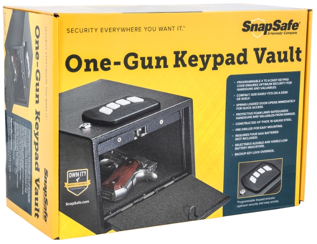 Picture of Snapsafe Snapsafe Keypad Vault Keypad/Key Entry Black Holds 1 Handgun Steel 