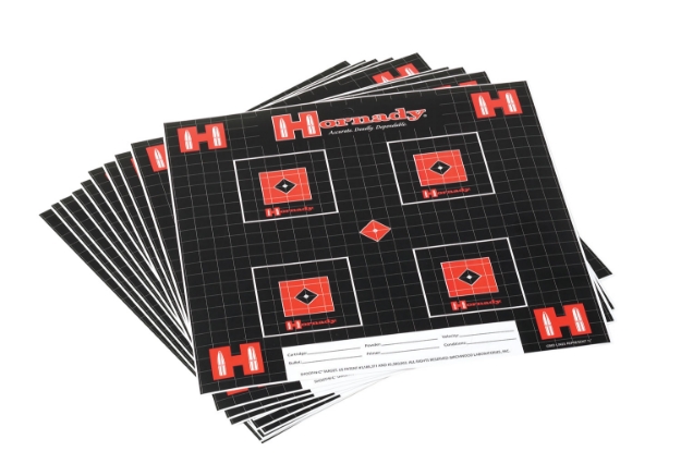 Picture of Hornady Lock-N-Load Target Grid Hanging Paper Black/Red White 10 Pack 