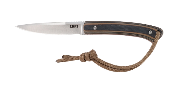 Picture of Crkt Biwa 3.02" Fixed Plain Satin 8Cr13mov Ss Blade/Black/Brown G10 Handle Includes Lanyard/Sheath 