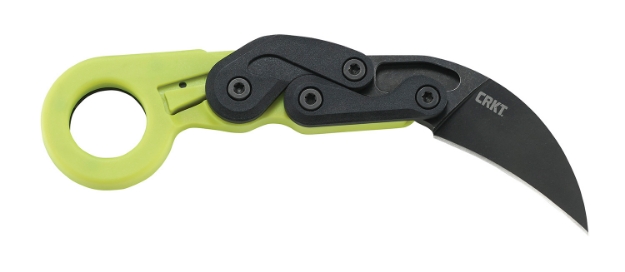 Picture of Crkt Provoke Zap 2.47" Folding Plain Black Stonewashed 4116 Stainless Steel Blade/Bright Green Grivory Handle Includes Pocket Clip 