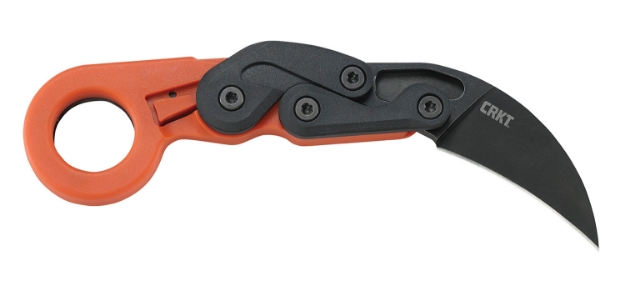 Picture of Crkt Provoke 2.47" Folding Plain Black Stonewashed 4116 Stainless Steel Blade/Orange Grivory Handle Includes Pocket Clip 