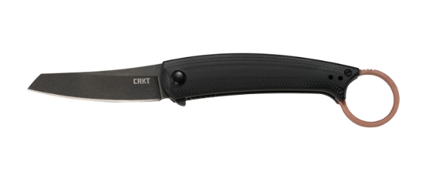 Picture of Crkt Ibi 2.71" Folding Sheepsfoot Plain Black Stonewashed D2 Steel Blade/Black G10 W/Copper Ringed Backspacer Handle Includes Pocket Clip 