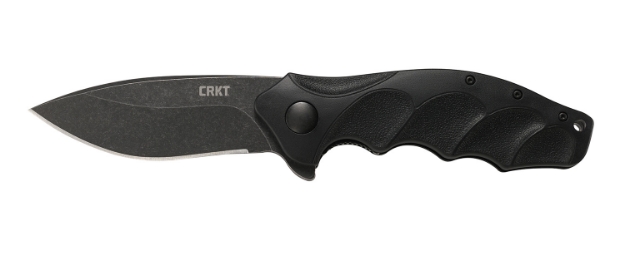 Picture of Crkt Foresight Assisted 3.53" Folding Modified Drop Point Plain Black Stonewashed 4116 Stainless Steel Blade/ Black Contoured Grn Handle Includes Pocket Clip 