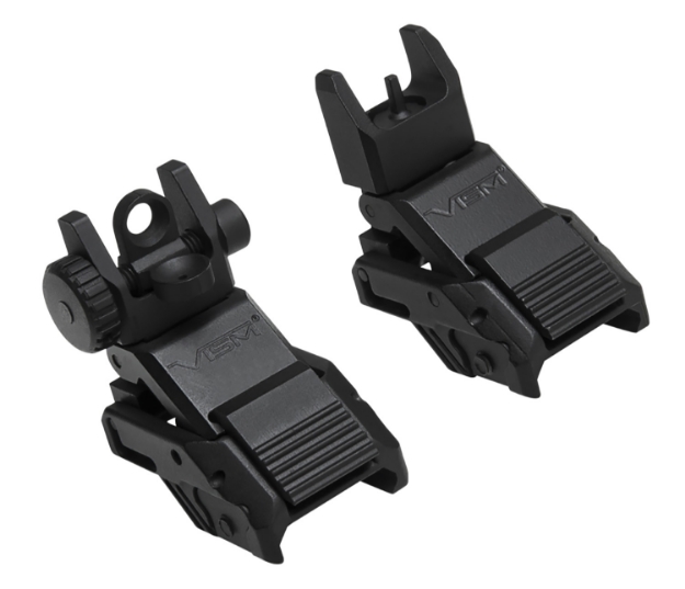 Picture of Ncstar Pro Series Flip Up Front And Rear Sights Black Flip Up For Ar-Platform 