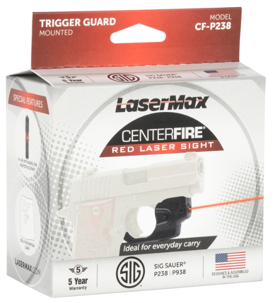 Picture of Lasermax Centerfire Laser Red Laser With 650Nm Wavelength & Black Finish For Sig P238, P938 