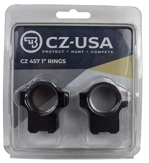 Picture of Cz-Usa Scope Ring Set Matte Black Aluminum 1" Tube Dovetail For Cz 455/457 