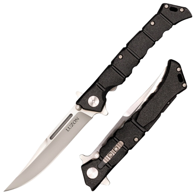 Picture of Cold Steel Luzon Medium 4" Folding Clip Point Plain 8Cr13mov Ss Blade/Black Gfn Handle Features Safety Switch Includes Pocket Clip 