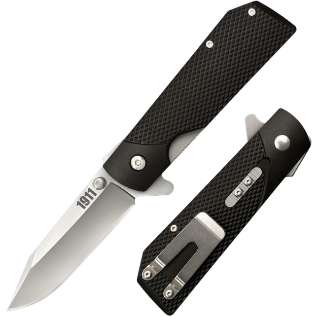 Picture of Cold Steel 1911 3" Folding Clip Point Plain 4034 Ss Blade/Black Checkered Griv-Ex Handle Includes Pocket Clip 