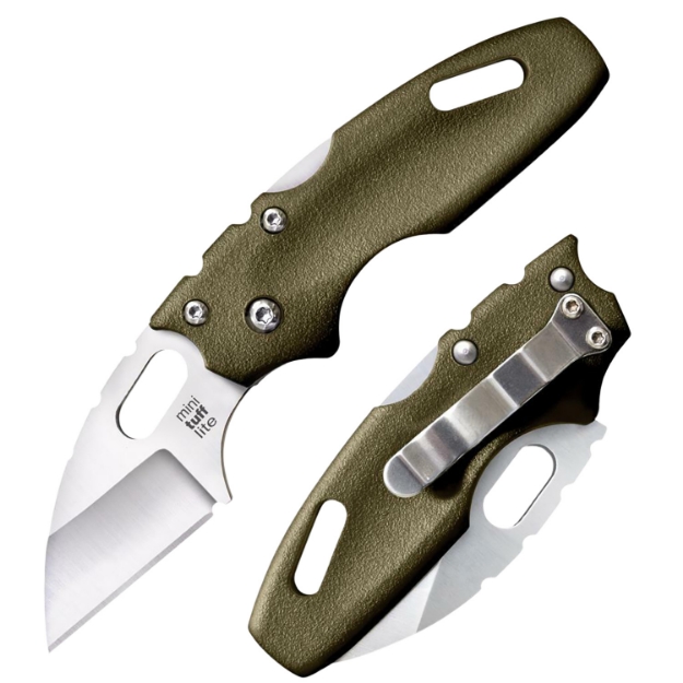 Picture of Cold Steel Tuff Lite Mini 2" Folding Sheepsfoot Plain 4034 Stainless Steel Blade/Od Green Griv-Ex Handle Includes Pocket Clip 