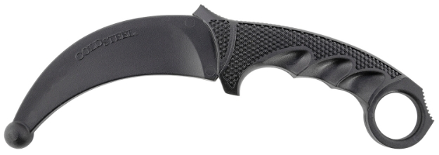 Picture of Cold Steel Karambit Rubber Trainer 4" Fixed Plain Black Santoprene Blade/Black Deep Checkered W/Ring Pommel Santoprene Handle 