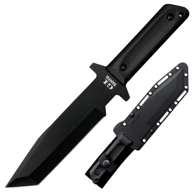 Picture of Cold Steel G.I. 7" Fixed Tanto Plain Black Rust Resistant Finish 1055 Carbon Steel Blade/Black Polypropylene Scales Handle Includes Sheath 