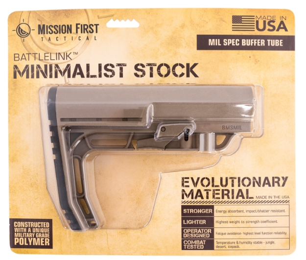 Picture of Mission First Tactical Bmsmil-Sde Battlelink Minimalist Mil-Spec Stock Scorched Dark Earth Synthetic 