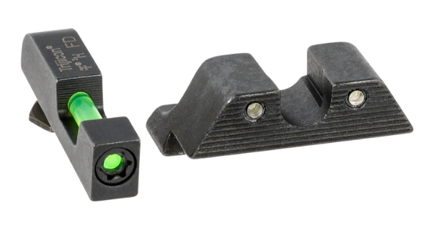 Picture of Trijicon Di Night Sight Set- Glock Standard Frame Black | Green Tritium/Fiber Optic Front Sight Black Outline Front Sight Green Tritium Black Outline Rear Sight 