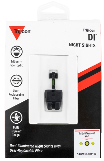 Picture of Trijicon Di Night Sight Set- Smith & Wesson M&P/ Sd Black | Green Tritium/Fiber Optic Front Sight Black Outline Front Sight Green Tritium Black Outline Rear Sight 