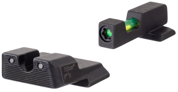 Picture of Trijicon Di Night Sight Set- Smith & Wesson M&P Shield Black | Green Tritium/Fiber Optic Front Sight Black Outline Front Sight Green Tritium Black Outline Rear Sight 