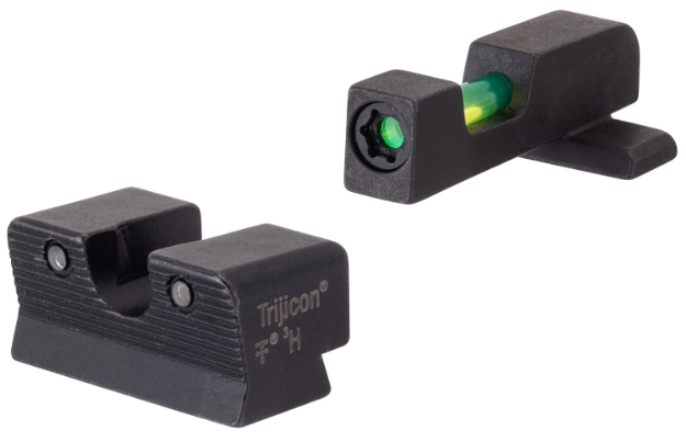 Picture of Trijicon Di Night Sight Set- Springfield Armory Xd Black | Green Tritium/Fiber Optic Front Sight Black Outline Front Sight Green Tritium Black Outline Rear Sight 