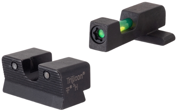 Picture of Trijicon Di Night Sight Set-For Springfield Armory Xd-S, Xd-E Black | Green Tritium/Fiber Optic Front Sight Black Outline Front Sight Green Tritium Black Outline Rear Sight 