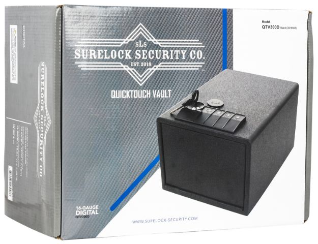 Picture of Surelock Security Quicktouch 300 Digital Keypad/Key Entry Matte Black Steel Holds 2 Handguns 7.48" H X 13" W X 10.04" D 