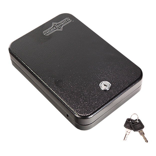 Picture of Surelock Security Nighthawk Mobile Vault I Key Entry Matte Black Steel Holds 1 Handgun 2" H X 6.50" W X 9.75" D 