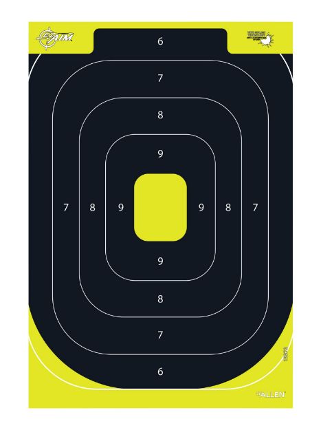 Picture of Ez-Aim Splash Reactive Target Ipsc Silhouette Paper Hanging 12.50" W X 18.25" H Black/Yellow 8 Per Pkg 