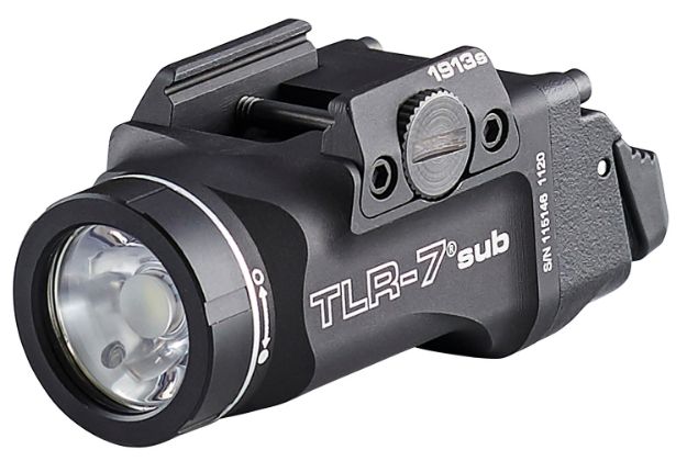 Picture of Streamlight Tlr-7 Weapon Light 1913 Short Railed 500 Lumens Output White Led Light 141 Meters Beam Rail Grip Clamp Mount Black Anodized Aluminum 