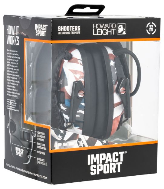 Picture of Howard Leight Impact Sport Electronic Muff 22 Db Over The Head Classic One Nation Adult 1 Pair 