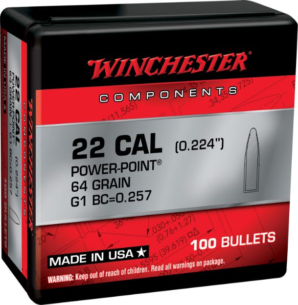 Picture of Winchester Ammo Centerfire Rifle Reloading 223 Rem .224 64 Gr Power-Point (Pp) 