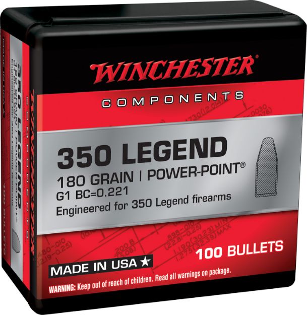 Picture of Winchester Ammo Centerfire Rifle Reloading 350 Legend 180 Gr Power-Point (Pp) 