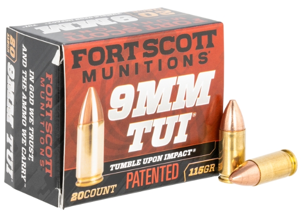 Picture of Fort Scott Munitions Tumble Upon Impact (Tui) Self Defense 9Mm Luger 115 Gr Solid Copper Spun (Scs) 20 Per Box/ 25 Cs 