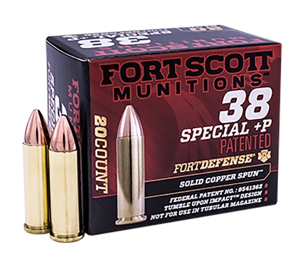 Picture of Fort Scott Munitions Tumble Upon Impact (Tui) Fort Defense 38 Special +P 81 Gr Solid Copper Spun (Scs) 20 Per Box/ 25 Cs 