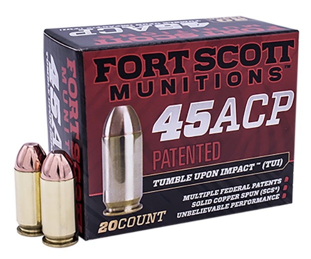 Picture of Fort Scott Munitions Tumble Upon Impact (Tui) Self Defense 45 Acp 180 Gr Solid Copper Spun (Scs) 20 Per Box/ 25 Cs 