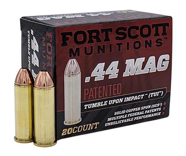 Picture of Fort Scott Munitions Tumble Upon Impact (Tui) Self Defense 44 Rem Mag 200 Gr Solid Copper Spun (Scs) 20 Per Box/ 25 Cs 