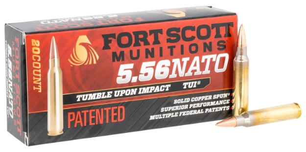 Picture of Fort Scott Munitions Tumble Upon Impact (Tui) Rifle 5.56X45mm Nato 62 Gr Solid Copper Spun (Scs) 20 Per Box/ 25 Cs 