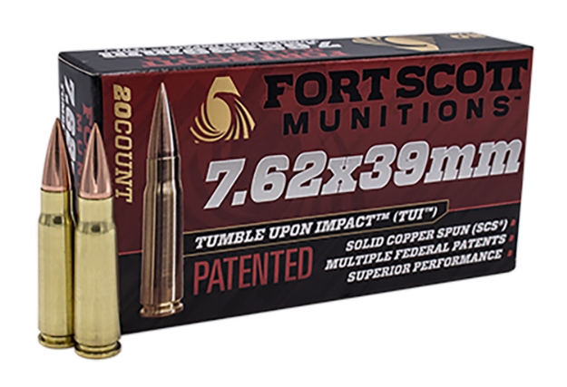 Picture of Fort Scott Munitions Tumble Upon Impact (Tui) Rifle 7.62X39mm 117 Gr Solid Copper Spun (Scs) 20 Per Box/ 10 Cs 