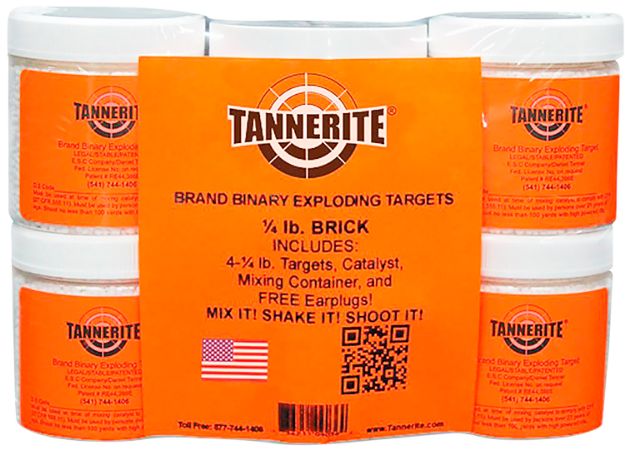 Picture of Tannerite 1/4 Pound Target Impact Enhancement Explosion White Vapor For Rifle 0.25 Lb Includes Catalyst/Mixing Container 4 Targets 