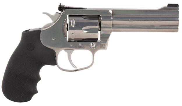 Picture of Colt Mfg Kcobra-Sb4ns King Cobra Target 357 Mag Caliber With 4.25" Barrel, 6Rd Capacity Cylinder, Overall Brushed Stainless Steel Finish, Finger Grooved Black Hogue Rubber Grip & Night Sights 