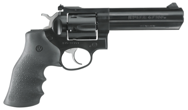 Picture of Ruger Gp100 357 Mag 6Rd Exclusive 5" Full-Lug Barrel, Blued Alloy Steel Frame, Exposed Hammer, Finger Grooved Rubber Grip, Transfer Bar Safety 