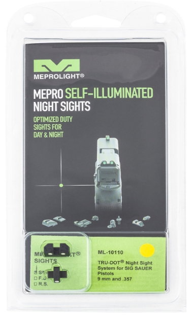 Picture of Meprolight Usa Tru-Dot Black | Green Tritium Front Sight Yellow Tritium Rear Sight Set 