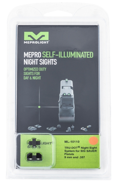 Picture of Meprolight Usa Tru-Dot Black | Green Tritium Front Sight Orange Tritium Rear Sight Set 