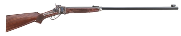 Picture of Taylors & Company 1874 Sharps Long Range 45-70 Gov 1Rd 34" Black Half Octagonal Barrel, Color Case Hardened Rec, Fixed Walnut Checkered Stock 