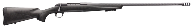 Picture of Browning X-Bolt Pro 6.5 Creedmoor Caliber With 4+1 Capacity, 22" Fluted/Muzzle Brake Barrel, Carbon Gray Elite Cerakote Metal Finish & Black Synthetic Stock Right Hand (Full Size) 