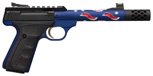 Picture of Browning Buck Mark Plus Sr 22 Lr 5.87" Vision Mb 10+1 Blue Anodized Matte Black Aluminum Slide Black Ultragrip Fx Grip (Americana Themed) 