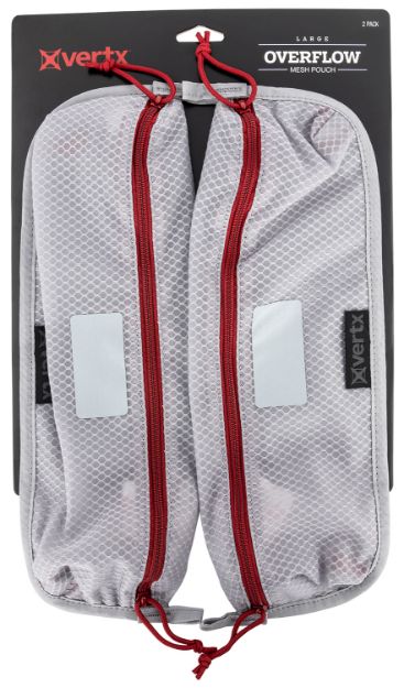 Picture of Vertx Overflow Pouch Large Size Made Of White Nylon With Mesh & Red Accents, Ykk Zipper & Durable Hook Back Panel 15.50" W X 5.20" H Dimensions 