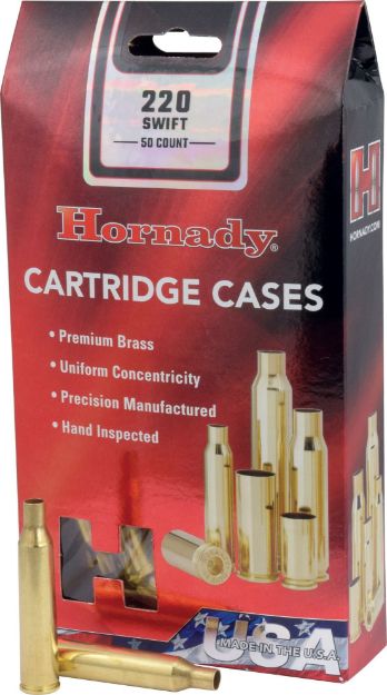 Picture of Hornady Unprimed Cases Cartridge 220 Swift Rifle Brass 