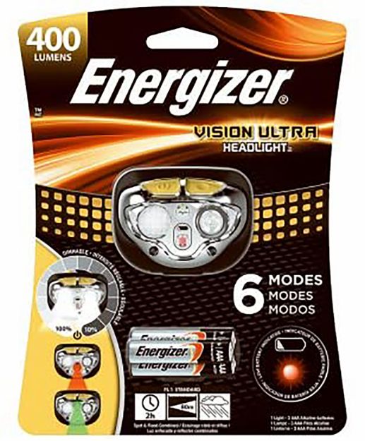 Picture of Energizer Vision Ultra 20/400 Lumens Red/Green/White Ipx4 Led Bulb Black 80 Meters Distance 