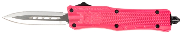 Picture of Cobratec Knives Ctk-1 Small 3.75" Otf Dagger Plain D2 Steel Blade/Pink Aluminum Handle Features Glass Breaker Includes Pocket Clip 