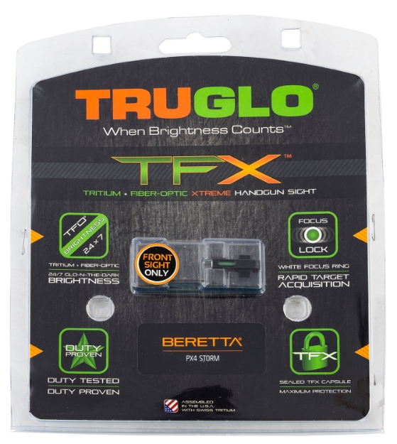 Picture of Truglo Tfx Black | Green Tritium & Fiber Optic White Outline Front Sight 